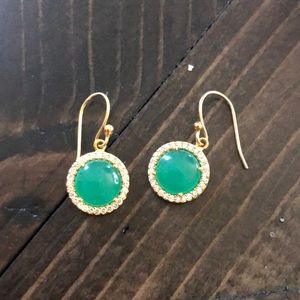 Anthropology green dangling earrings